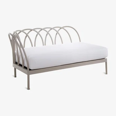 Made in Design Les Arcs 2 seater sofa - / L 153 cm - Right angle / Aluminium - Cushion included by Unopiu Grey