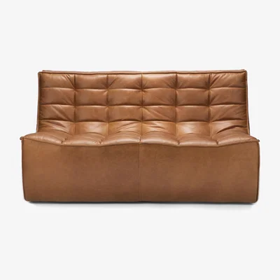 Made in Design N701 Straight sofa - / L 140 cm - Leather by Ethnicraft Brown