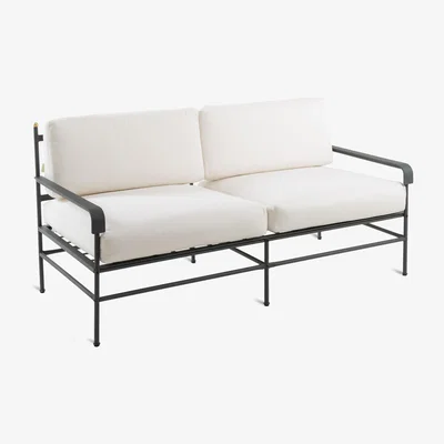 Made in Design Toscana 2 seater sofa - / L 161 cm - iron & fabric by Unopiu White/Grey/Black