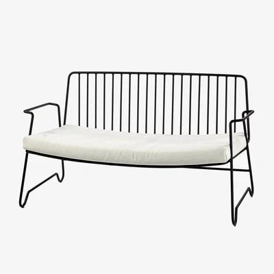 Made in Design Fish & Fish 2 seater sofa - / L 131 cm - With seat cushion by Serax Black