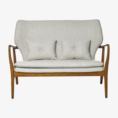 Made in Design Peggy Straight sofa - 2 p. - L 124 cm by Pols Potten White/Beige/Natural wood