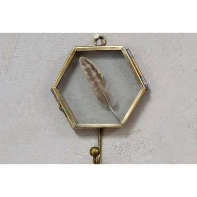 Nkuku Nkuku Kiko Hook Set Of 2 | Hooks & Knobs | Gold | Hexagon 10 x 8 cm