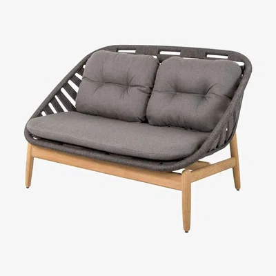 Nordic Nest Cane-line Strington 2-seater sofa teak Cane-Line AirTouch grey