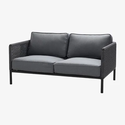 Nordic Nest Cane-line Encore 2-seater sofa Cane-Line airtouch lava grey/dark grey