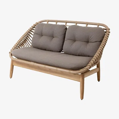 Nordic Nest Cane-line String 2-seater sofa teak legs Cane-Line Airtouch taupe