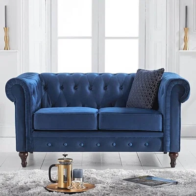 Oak&More Calama Blue Velvet 2 Seater Sofa