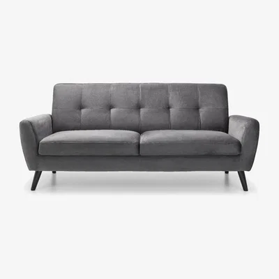 Oak&More Leguria 2 Seater Sofa in Dark Grey Velvet