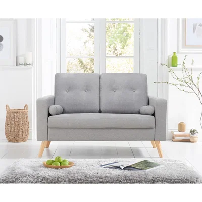 Oak&More Chandler Grey Linen 2 Seater Sofa