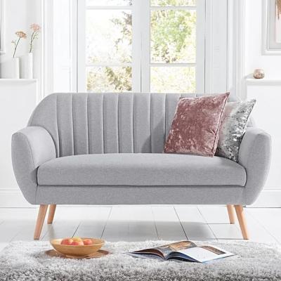 Oak&More Latimer Grey Linen 2 Seater Sofa