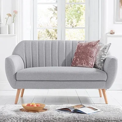 Oak&More Latimer Grey Linen 2 Seater Sofa