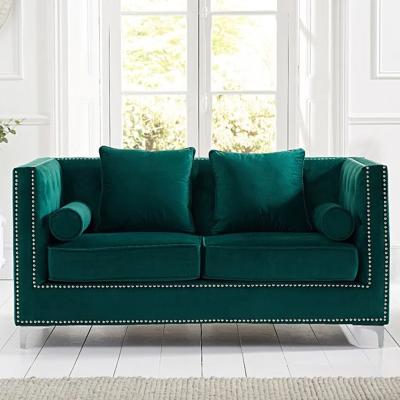 Oak&More New York Green Velvet 2 Seater Sofa