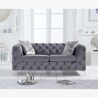 Oak&More Ex-display Amara Grey Velvet 2 Seater Sofa
