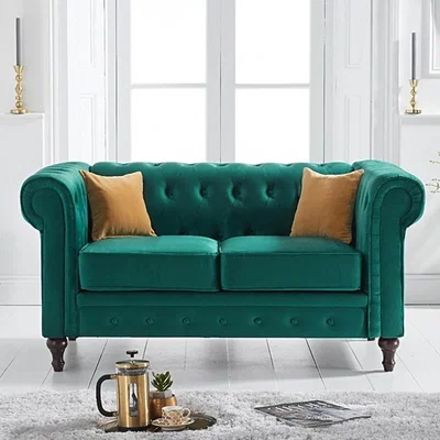 Oak&More Calama Green Velvet 2 Seater Sofa