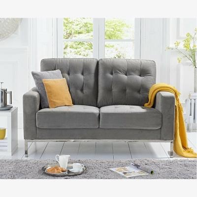 Oak&More Ex-display Lydia Grey Velvet 2 Seater Sofa