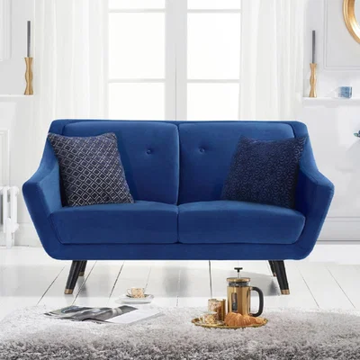 Oak&More Lance 2 Seater Sofa in Blue Velvet