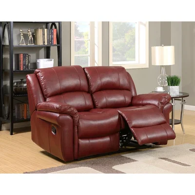 Oak&More Finchley Burgundy Leather 2 Seater Sofa