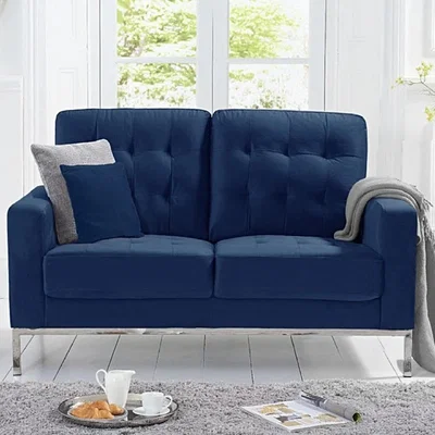 Oak&More Lydia Blue Velvet 2 Seater Sofa