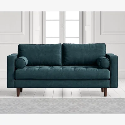 Oak&More Elliott Petrol Velvet Two Seater Sofa