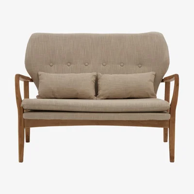 Olivia's Olivia's Sierra 2 Seater Sofa in Beige & Birchwood