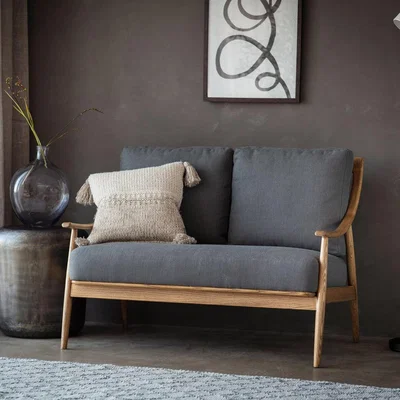 Olivia's Gallery Interiors Brody 2 Seater Sofa Dark Grey Linen