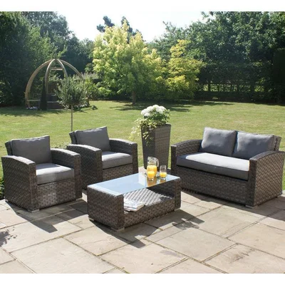 Olivia's Maze Rattan Victoria 2 Seat Sofa Set Grey