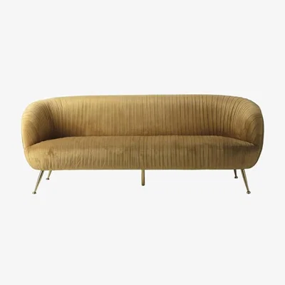 Olivia's Gallery Direct Valenza Sofa Gold Velvet | Outlet