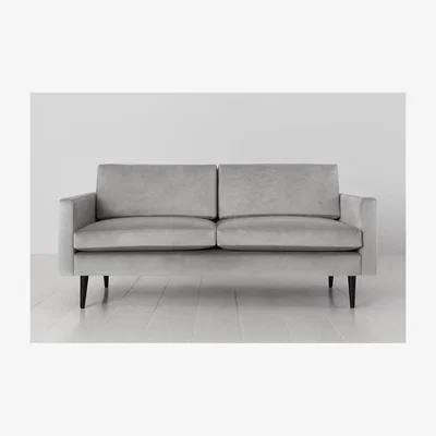 Olivia's Swyft Model 01 Velvet 2 Seater Sofa in Light Grey