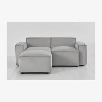 Olivia's Swyft Model 03 Velvet Configuration 2 Sofa in Light Grey