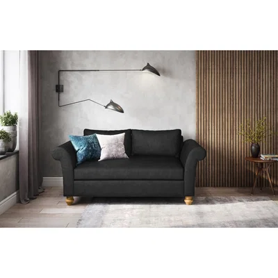Out & Out Original Victoria - 2 Seater Sofa - Black Velvet
