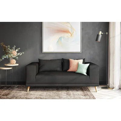 Out & Out Original Slouchy - 2 Seater Sofa - Knitted Black