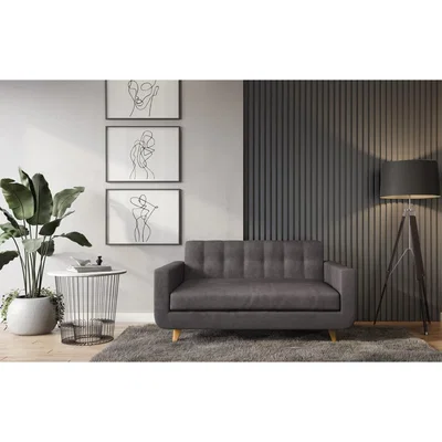 Out & Out Original Guarda – 2 Seater Sofa - Dark Grey Velvet