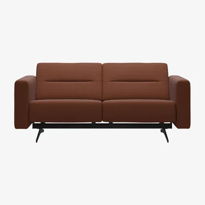 Downtown Stressless Quickship Stella 2 Seater Sofa Paloma Copper With S2 Arms & Black Feet, Decor, 2 Seat