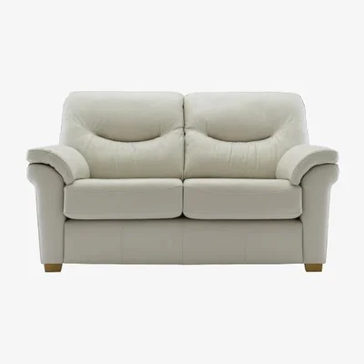 Downtown G Plan Washington Leather 2 Seater With Show Wood