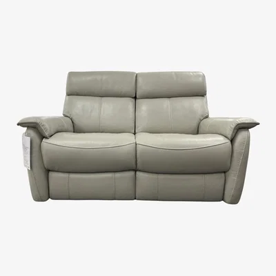 Downtown Downtown Albury 2 Seater Sofa With 2 Power Recliners in Feather Grey, Leather