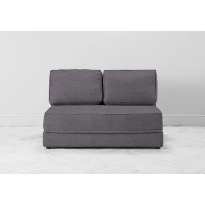 Perch and Parrow Dacre Two-Seater No Arms Sofa Bed in Violet Leaf