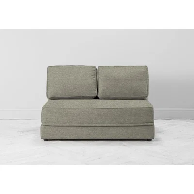 Perch and Parrow Dacre Two-Seater No Arms Sofa Bed in Diamond Dust