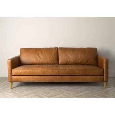 Perch and Parrow Citadel Leather Sofa in Vintage Brown
