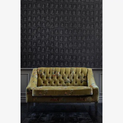 Rockett St George Mind The Gap Baron Tufted 2-Seater Sofa In Cotton Velvet