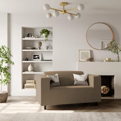 The Range Clapham 2 Seat Sofa Mushroom Fabric - Mushroom