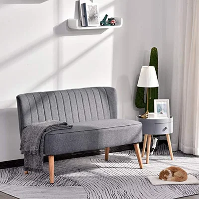 The Range HOMCOM Modern Double Seat Sofa - Grey