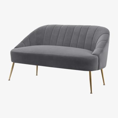 The Range Velvet Comfy Tub Chair Double Seat Sofa - Grey
