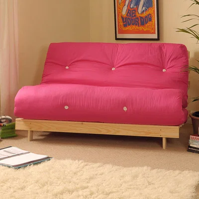 The Range Hot Pink 4ft6 Premium Luxury Wooden Futon Sofa
