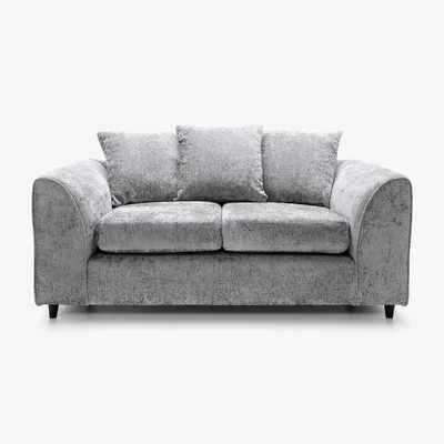 The Range Harriet Crushed Chenille 2 Seater Sofa - Light Grey