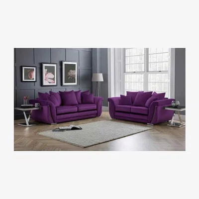 The Range Luca 3 and 2 Seater Scatterback Sofa Set  - Boysenberry