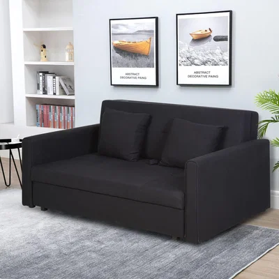 The Range 2-Seater Storage Sofa Convertible Bed - Dark Grey