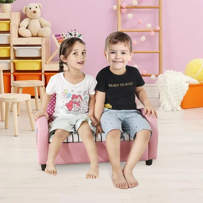 The Range Kids 2 Seat Leather Sofa  - Pink