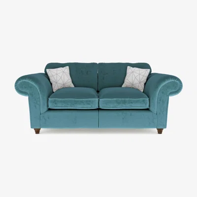 The Range Windsor 2 Seater Sofa - Teal / Brown Feet