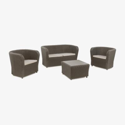 The Range Nova Tete a Tete 3pc Garden Set with 2 Seater Sofa in Cappuccino - Yellow