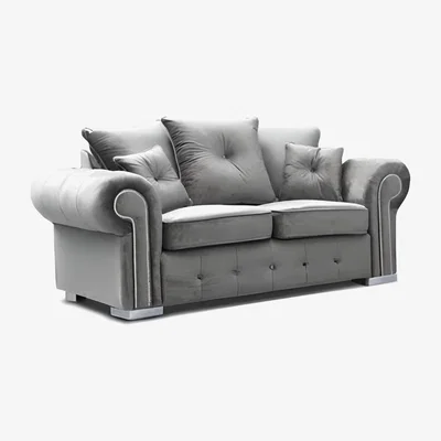 The Range Mayfair Grey Plush 2 Seater Sofa   - Grey