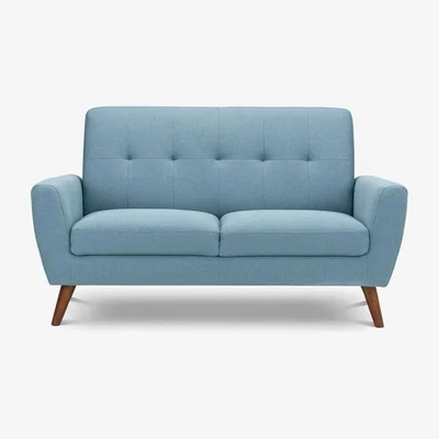 The Range Linen Fabric 2 Seater Sofa - Light Blue